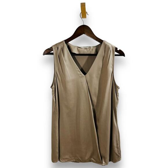 Soft Surroundings Minimalist Draped Sleeveless Beige Blouse Top Small - Picture 3 of 9